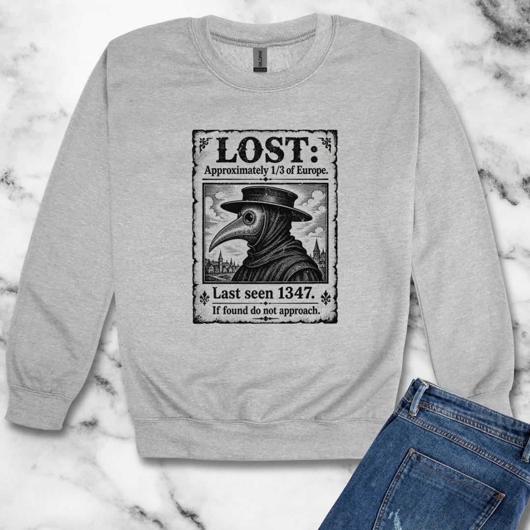 Lost Black Plague Poster Unisex Heavy Crewneck Sweatshirt