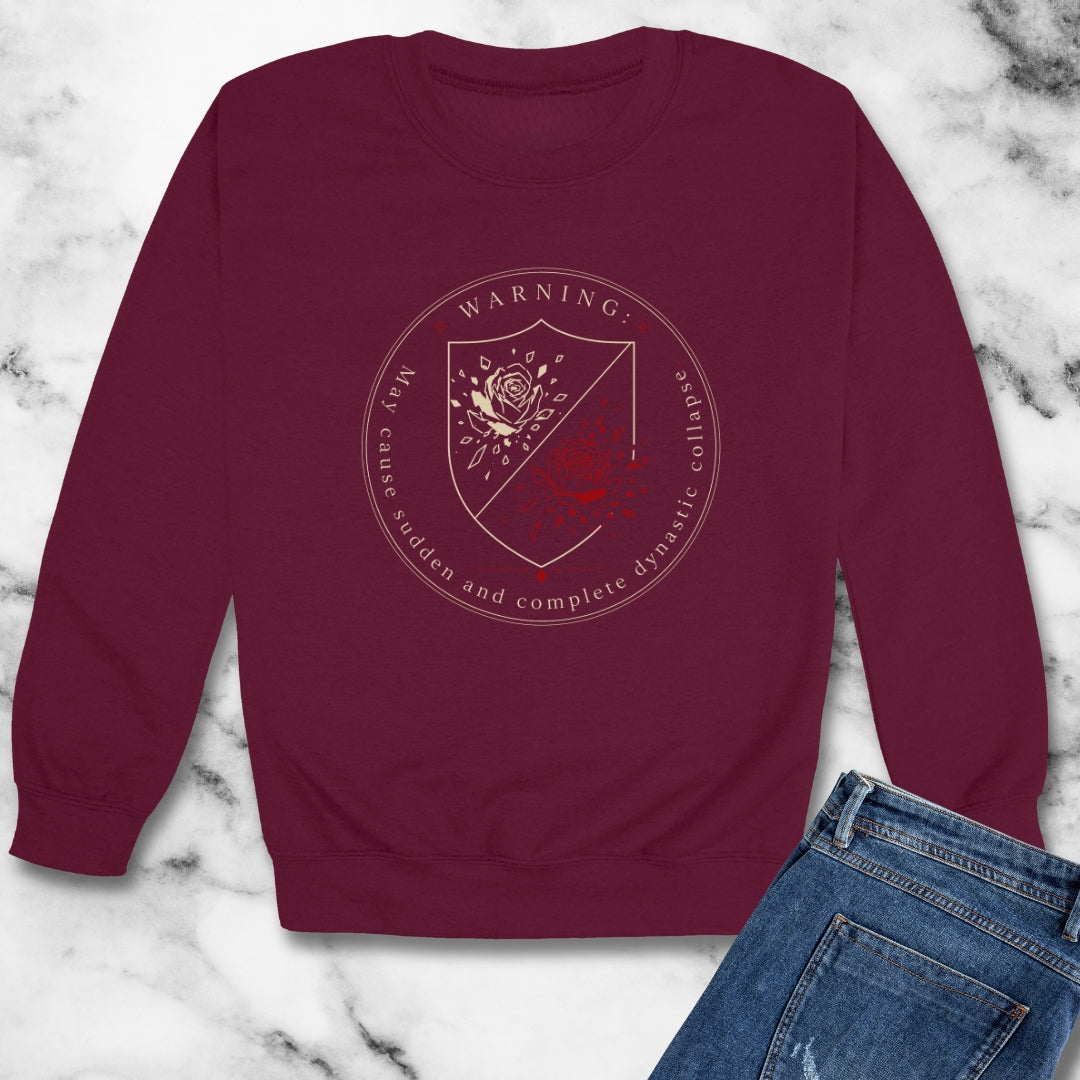War of the Roses Warning Unisex Heavy Crewneck Sweatshirt