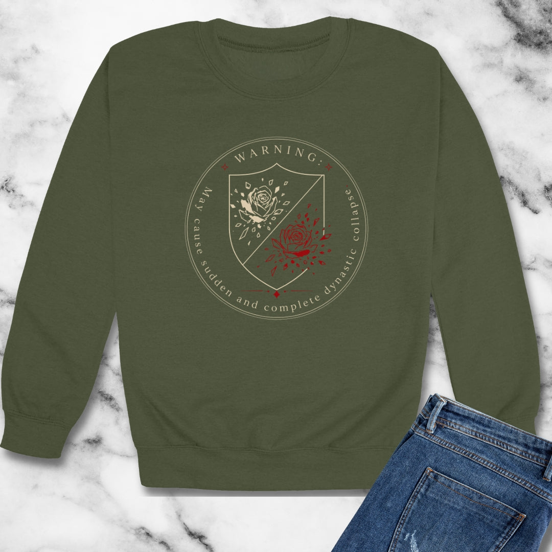 War of the Roses Warning Unisex Heavy Crewneck Sweatshirt