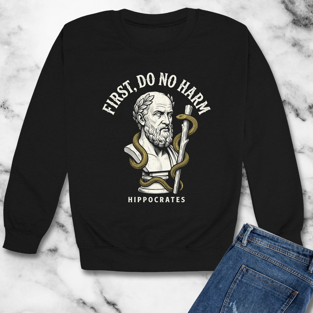 Hippocrates First Do No Harm Unisex Heavy Crewneck Sweatshirt