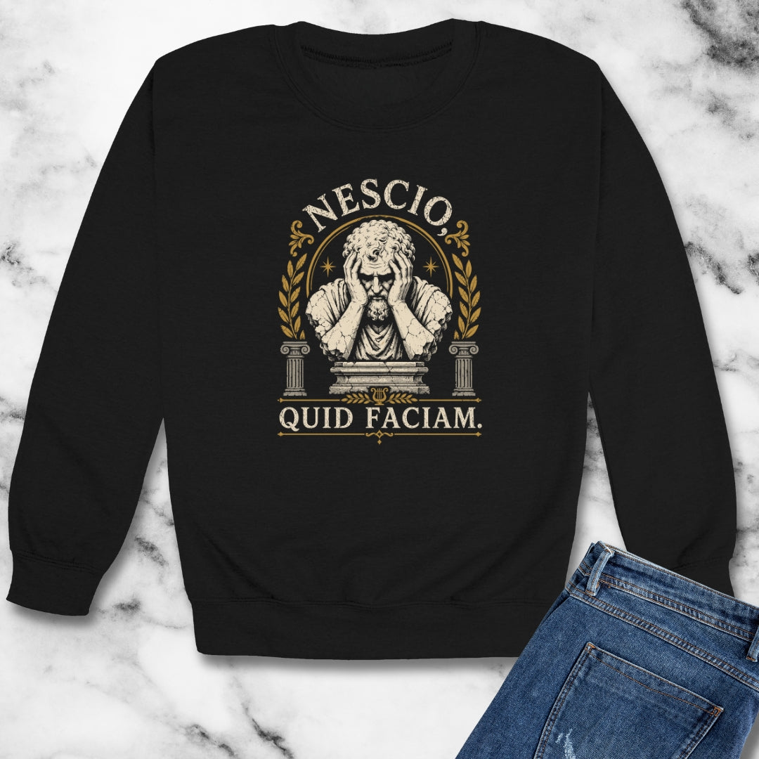NESCIO QUID FACIAM STATUE Unisex Heavy Crewneck Sweatshirt