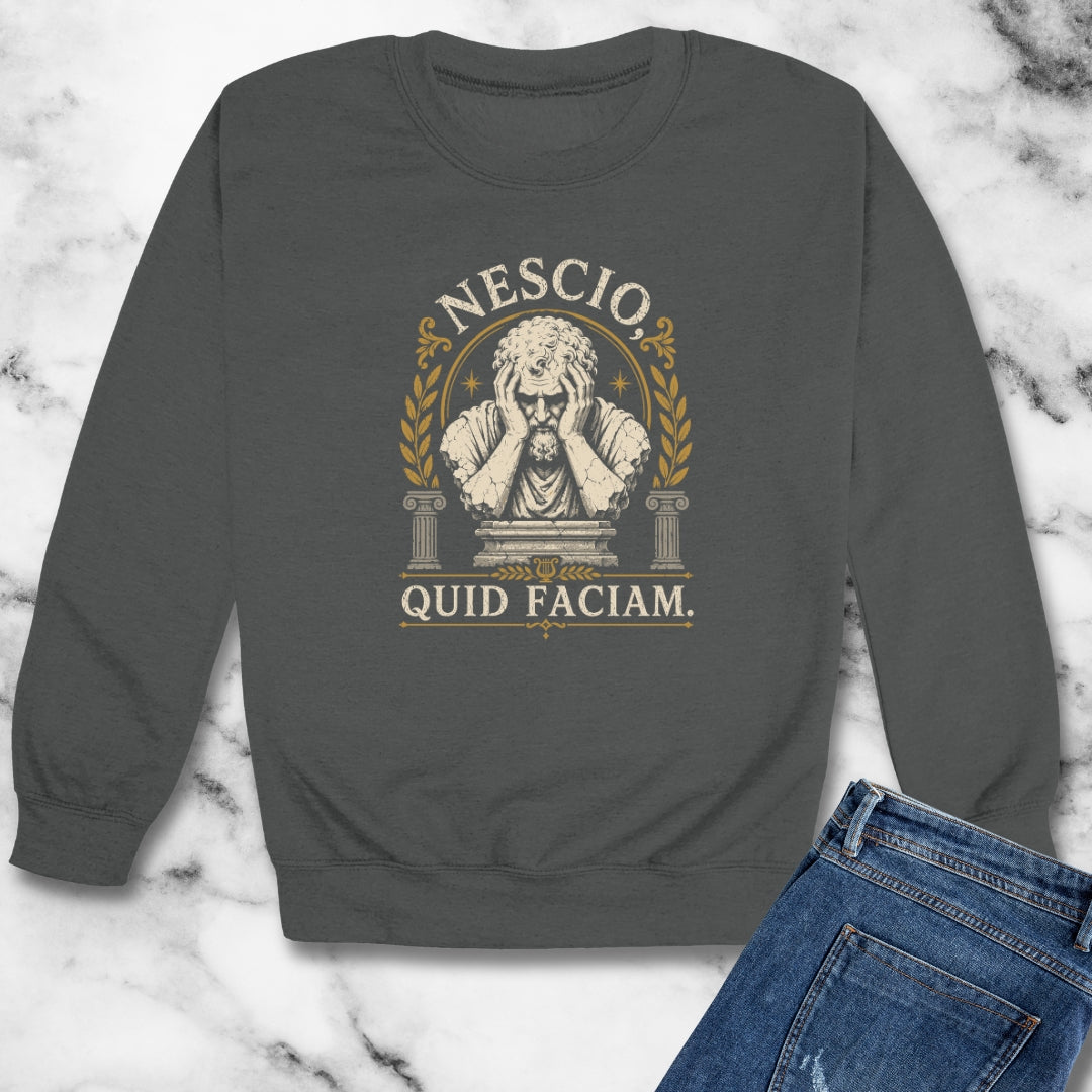 NESCIO QUID FACIAM STATUE Unisex Heavy Crewneck Sweatshirt