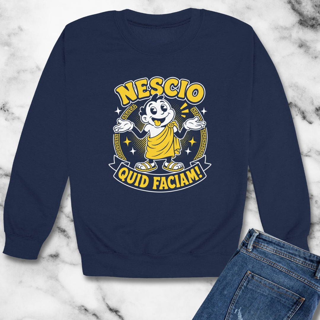 NESCIO QUID FACIAM CARTOON Unisex Heavy Crewneck Sweatshirt