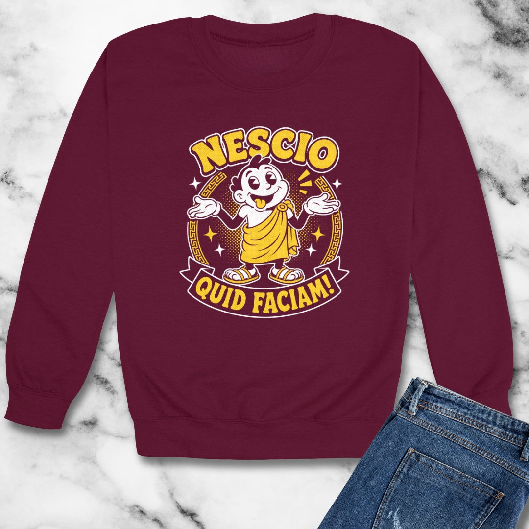 NESCIO QUID FACIAM CARTOON Unisex Heavy Crewneck Sweatshirt