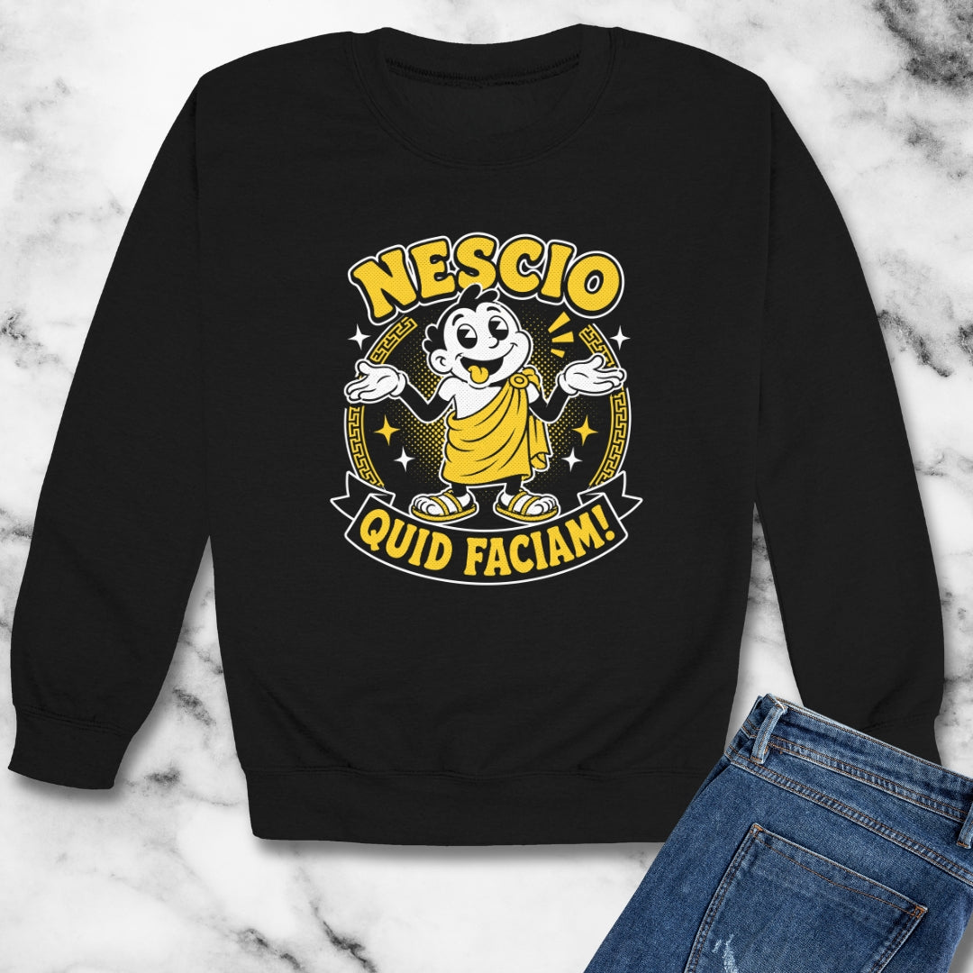 NESCIO QUID FACIAM CARTOON Unisex Heavy Crewneck Sweatshirt