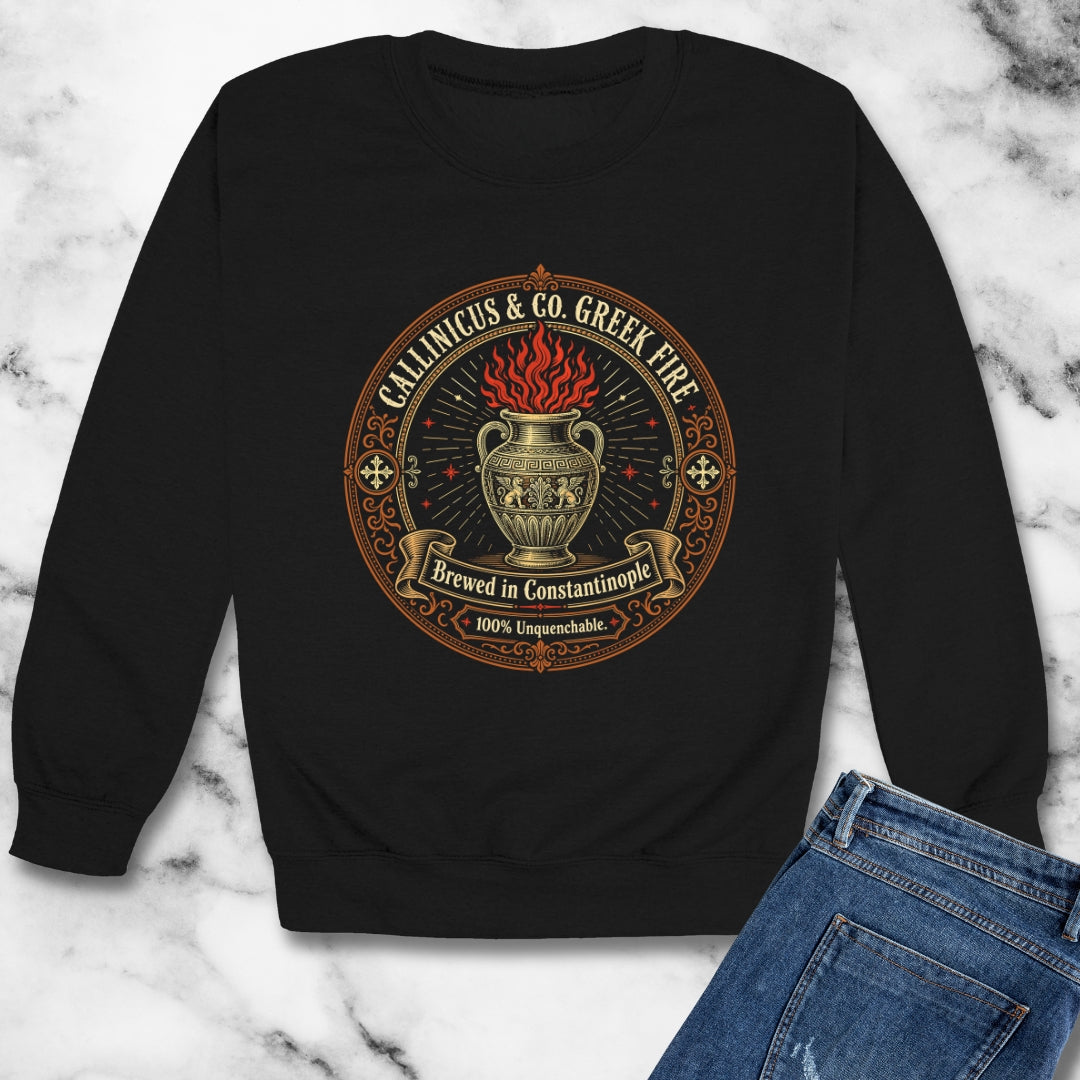 CALLINICUS & CO. GREEK FIRE Unisex Heavy Crewneck Sweatshirt