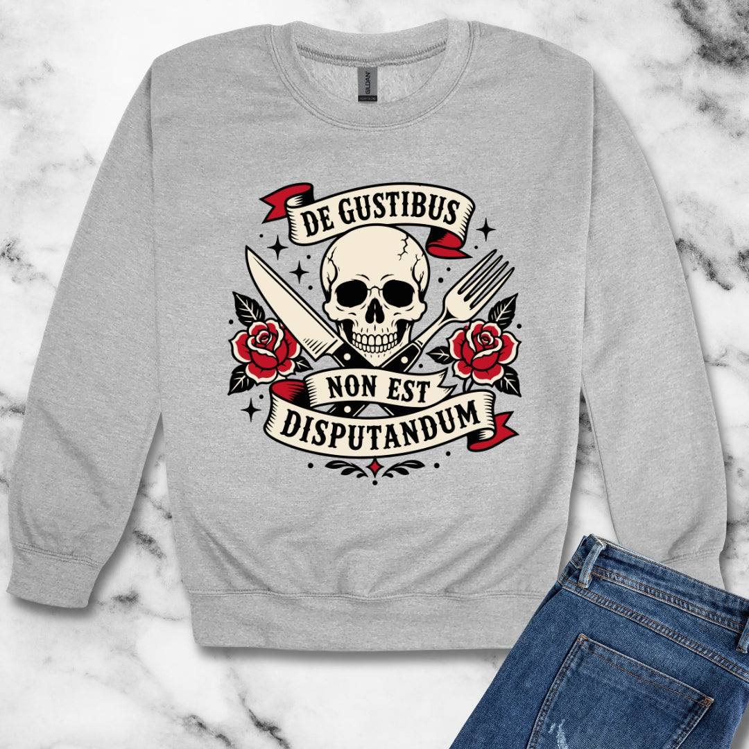 De Gustibus Non Est Disputandum Matters of Taste Tattoo Unisex Heavy Crewneck Sweatshirt