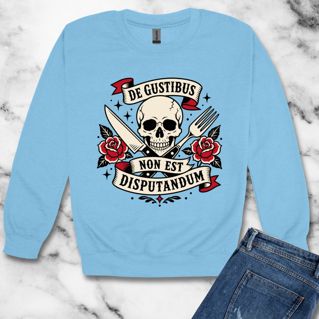 De Gustibus Non Est Disputandum Matters of Taste Tattoo Unisex Heavy Crewneck Sweatshirt