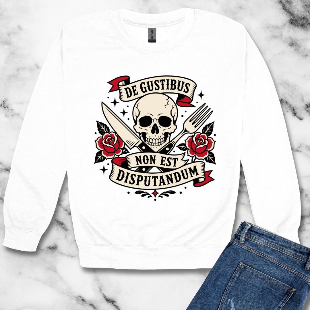 De Gustibus Non Est Disputandum Matters of Taste Tattoo Unisex Heavy Crewneck Sweatshirt