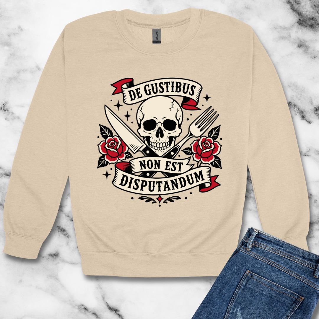 De Gustibus Non Est Disputandum Matters of Taste Tattoo Unisex Heavy Crewneck Sweatshirt