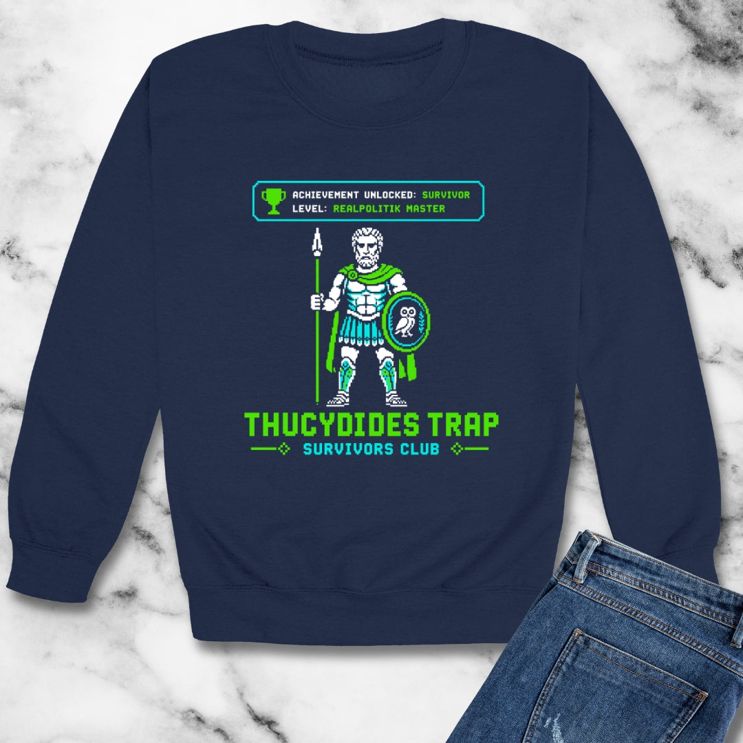 8 Bit Thucydides Trap Survivors Club Unisex Heavy Crewneck Sweatshirt