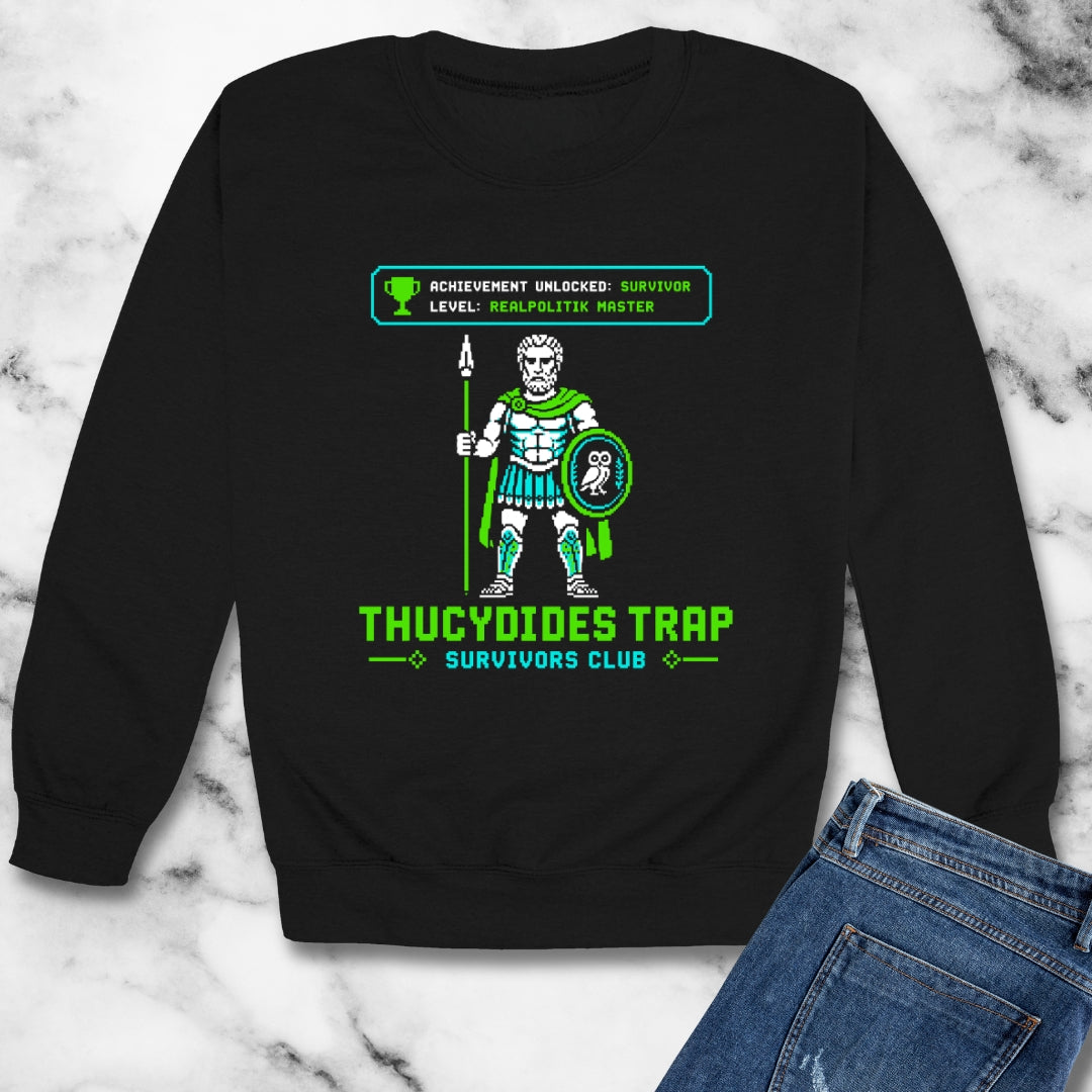 8 Bit Thucydides Trap Survivors Club Unisex Heavy Crewneck Sweatshirt