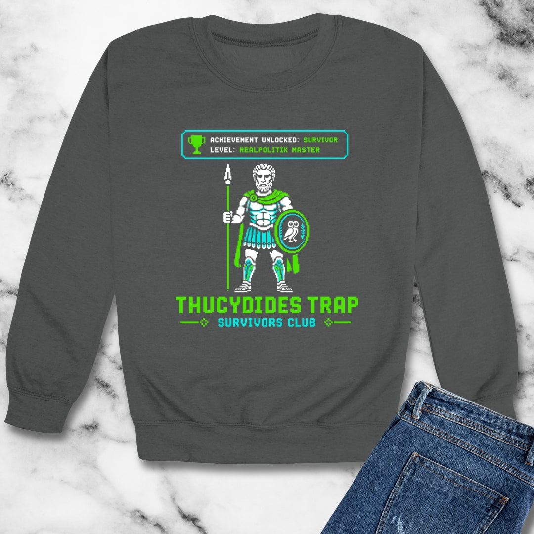 8 Bit Thucydides Trap Survivors Club Unisex Heavy Crewneck Sweatshirt