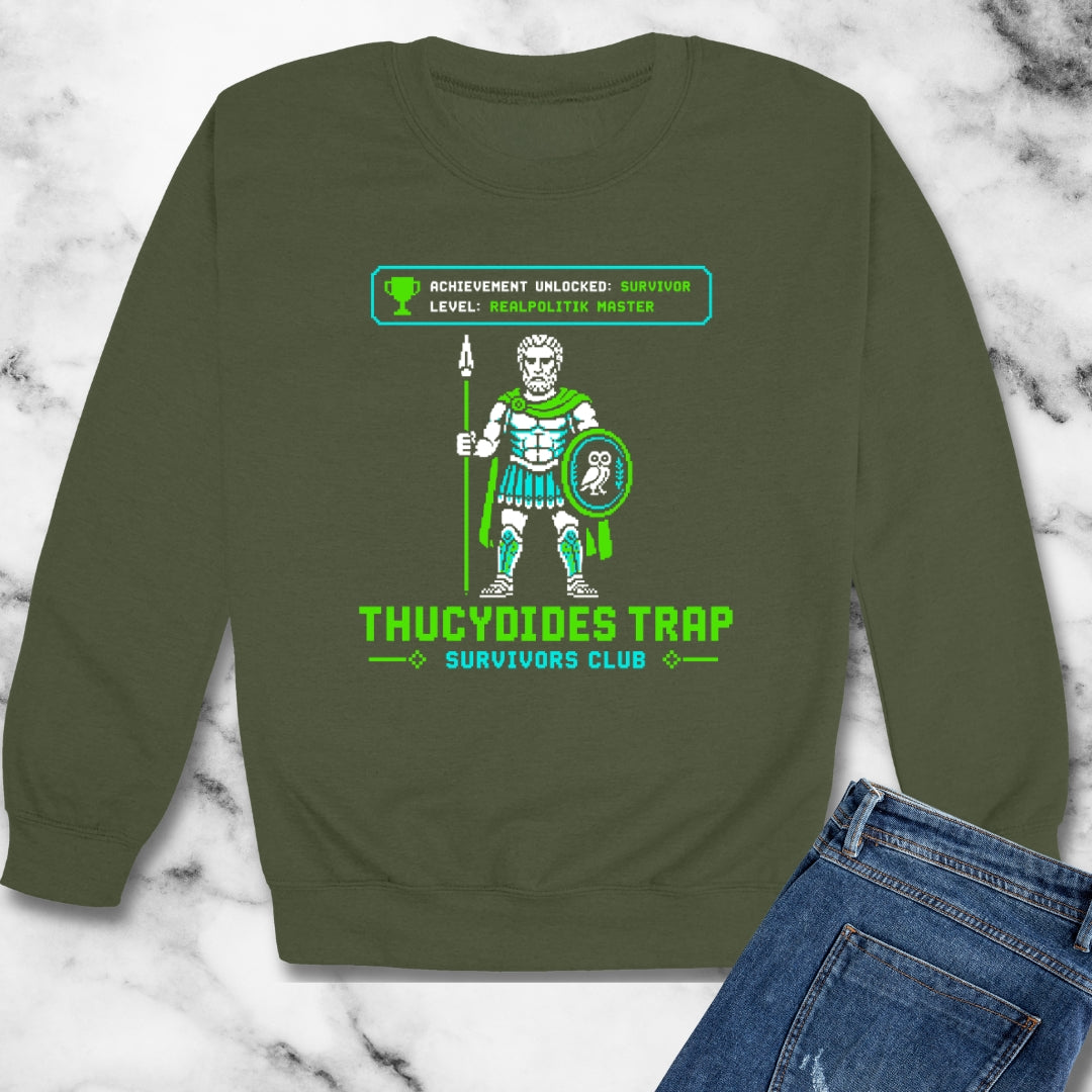 8 Bit Thucydides Trap Survivors Club Unisex Heavy Crewneck Sweatshirt