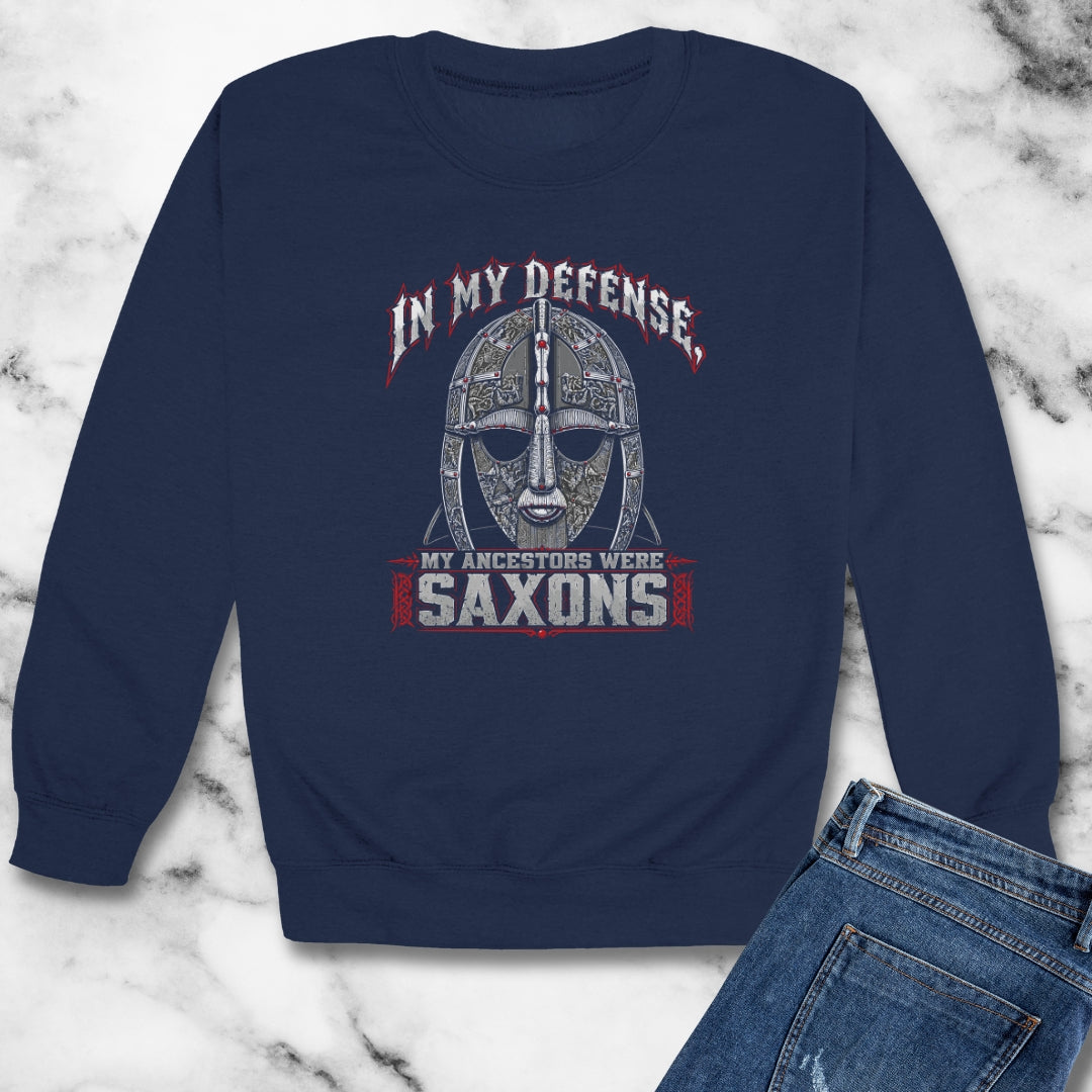 In My Defense My Ancestors Were Saxons Unisex Heavy Crewneck Sweatshirt