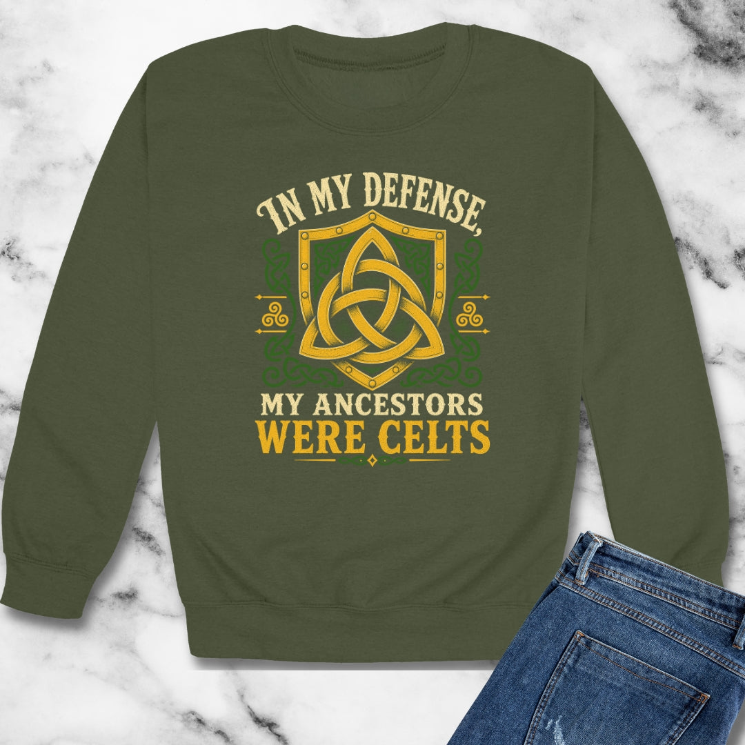 In My Defense My Ancestors Were Celts Shield Unisex Heavy Crewneck Sweatshirt