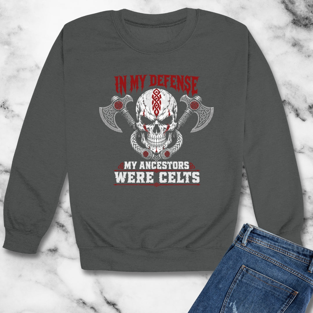 In My Defense My Ancestors Were Celts Skull Unisex Heavy Crewneck Sweatshirt