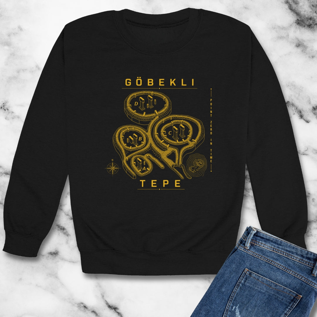 GÖBEKLI TEPE Ground Plan Unisex Heavy Crewneck Sweatshirt