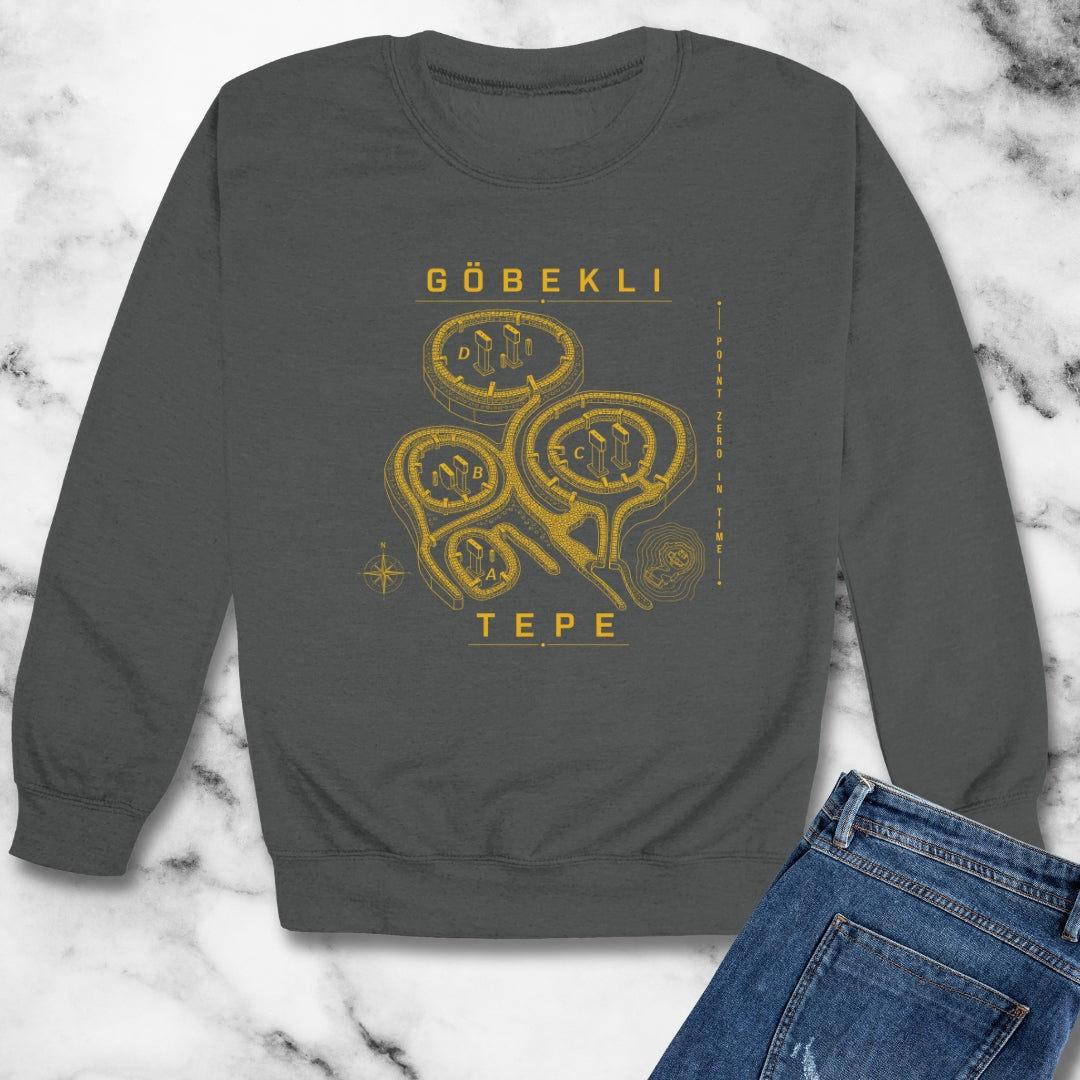 GÖBEKLI TEPE Ground Plan Unisex Heavy Crewneck Sweatshirt