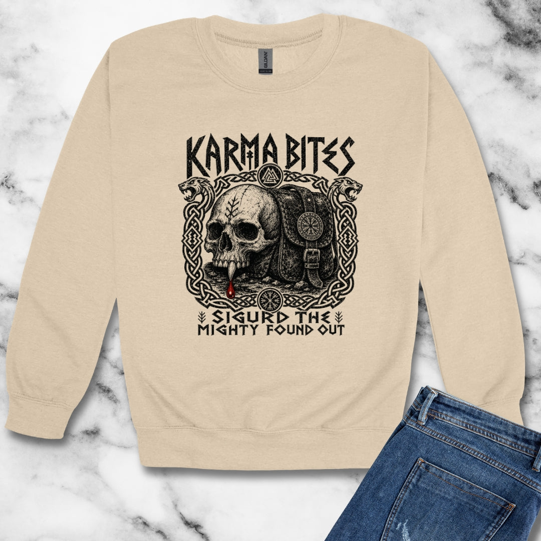 Karma Bites Sigurd the Mighty Unisex Heavy Crewneck Sweatshirt