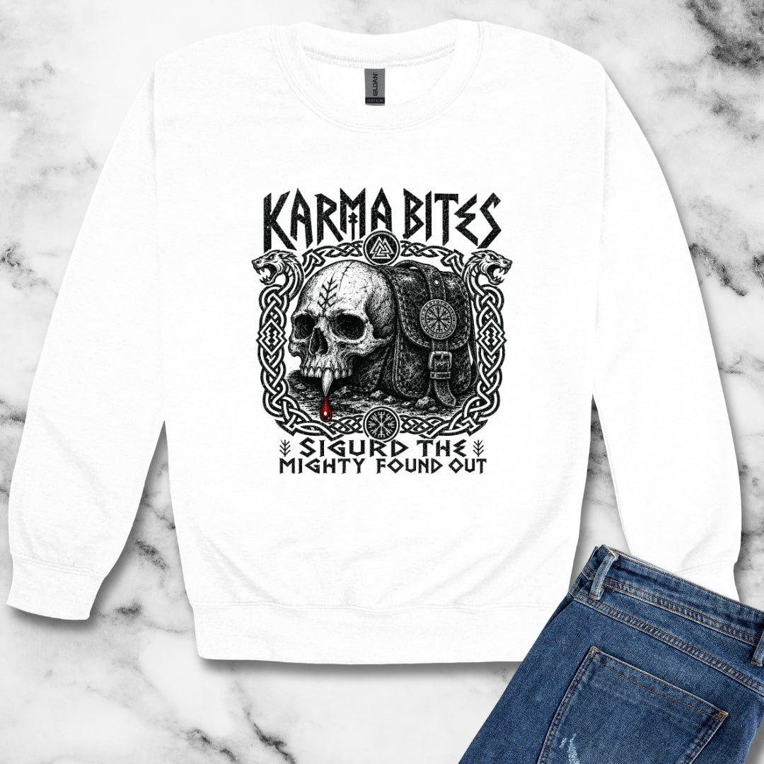 Karma Bites Sigurd the Mighty Unisex Heavy Crewneck Sweatshirt