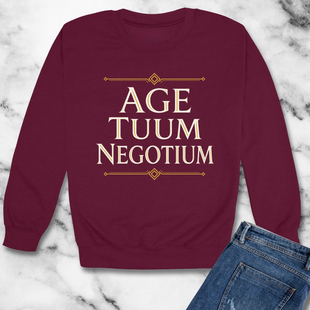 Age Tuum Negotium Mind Your Business Latin Unisex Heavy Crewneck Sweatshirt