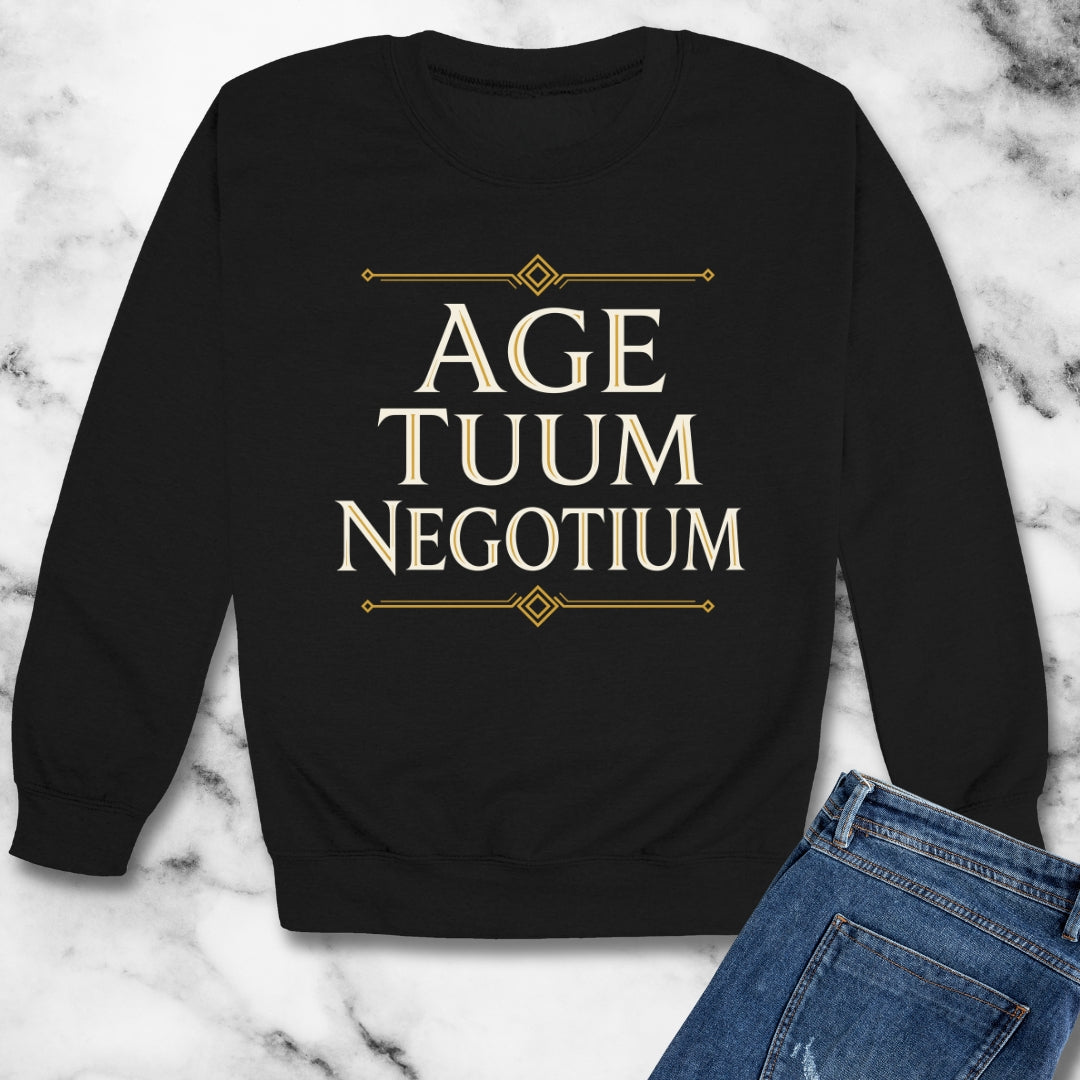 Age Tuum Negotium Mind Your Business Latin Unisex Heavy Crewneck Sweatshirt