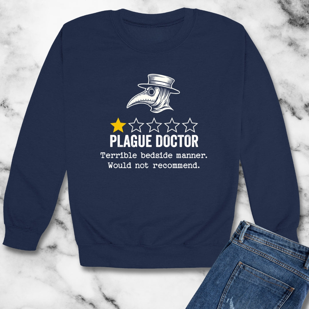 Plague Doctor Bad Review Unisex Heavy Crewneck Sweatshirt