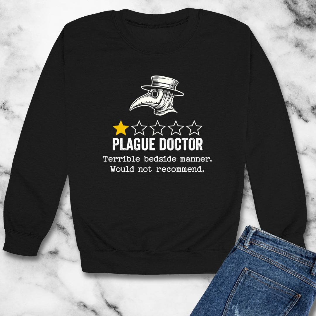 Plague Doctor Bad Review Unisex Heavy Crewneck Sweatshirt