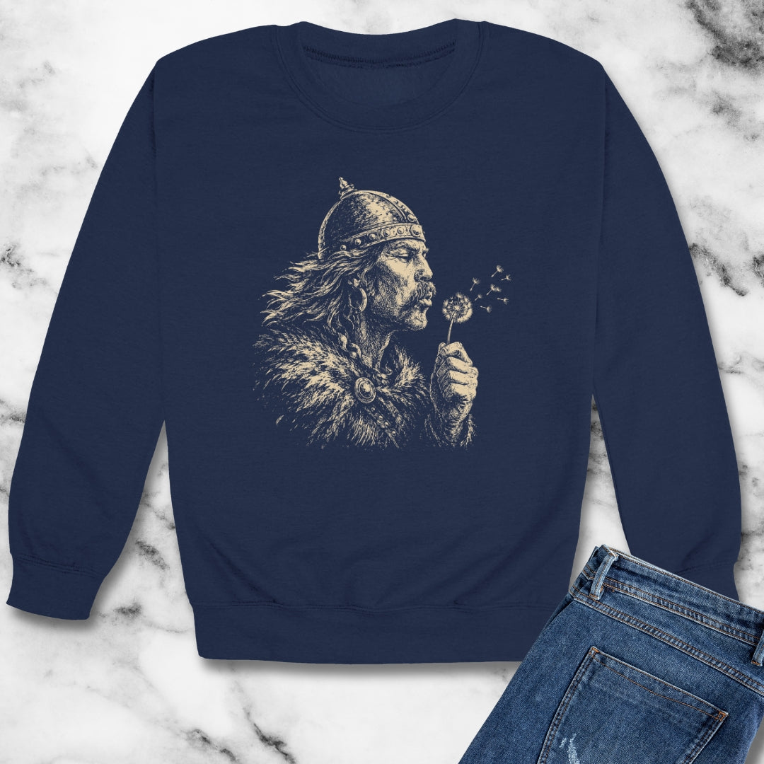 Attila the Hun Blowing a Dandelion Unisex Heavy Crewneck Sweatshirt