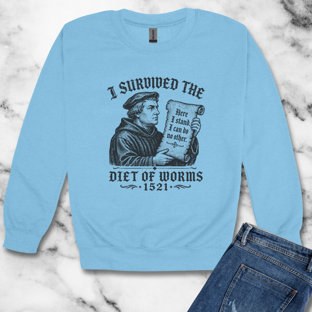 I Survived the Diet of Worms Unisex Heavy Crewneck Sweatshirt