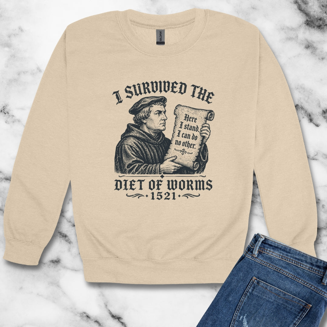I Survived the Diet of Worms Unisex Heavy Crewneck Sweatshirt