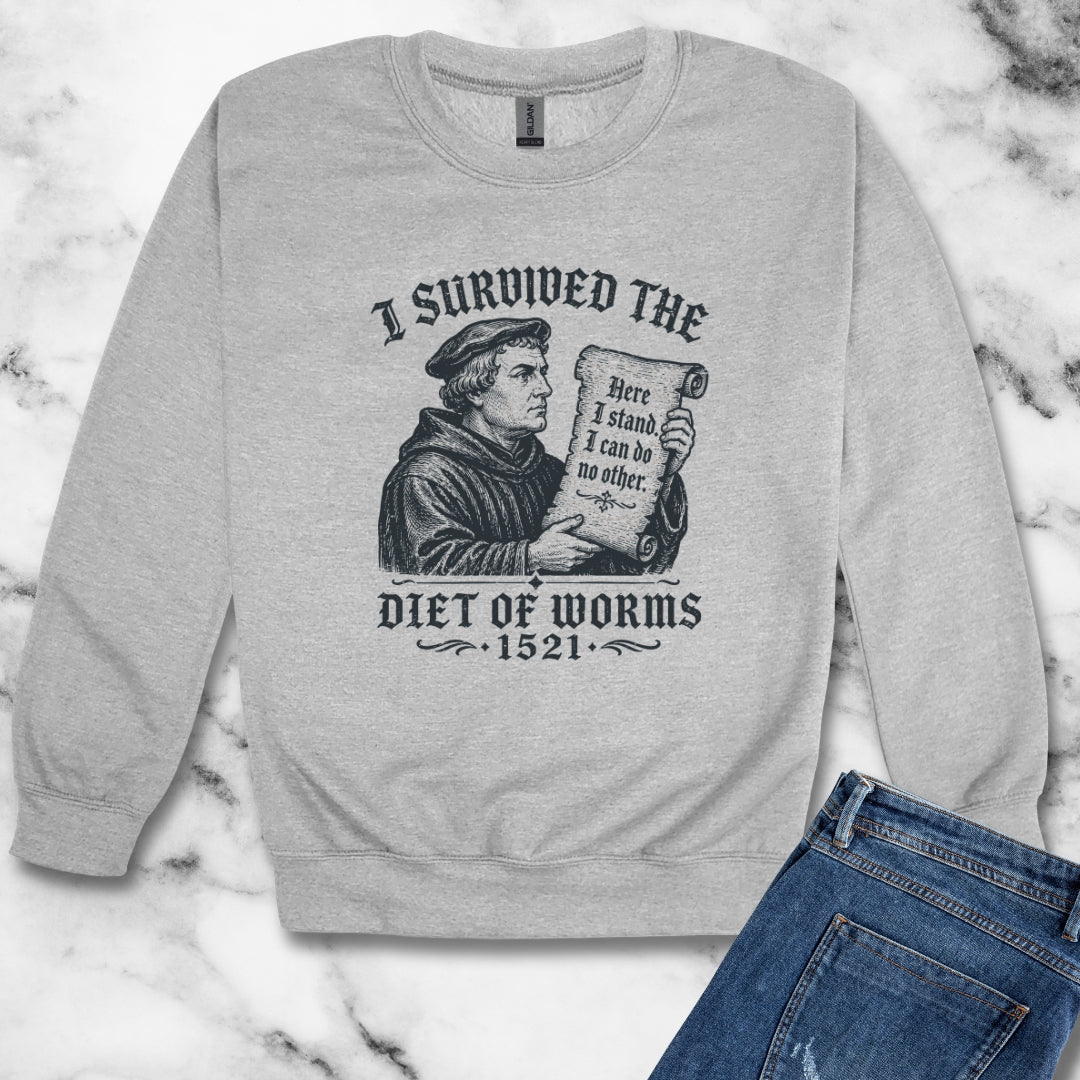 I Survived the Diet of Worms Unisex Heavy Crewneck Sweatshirt