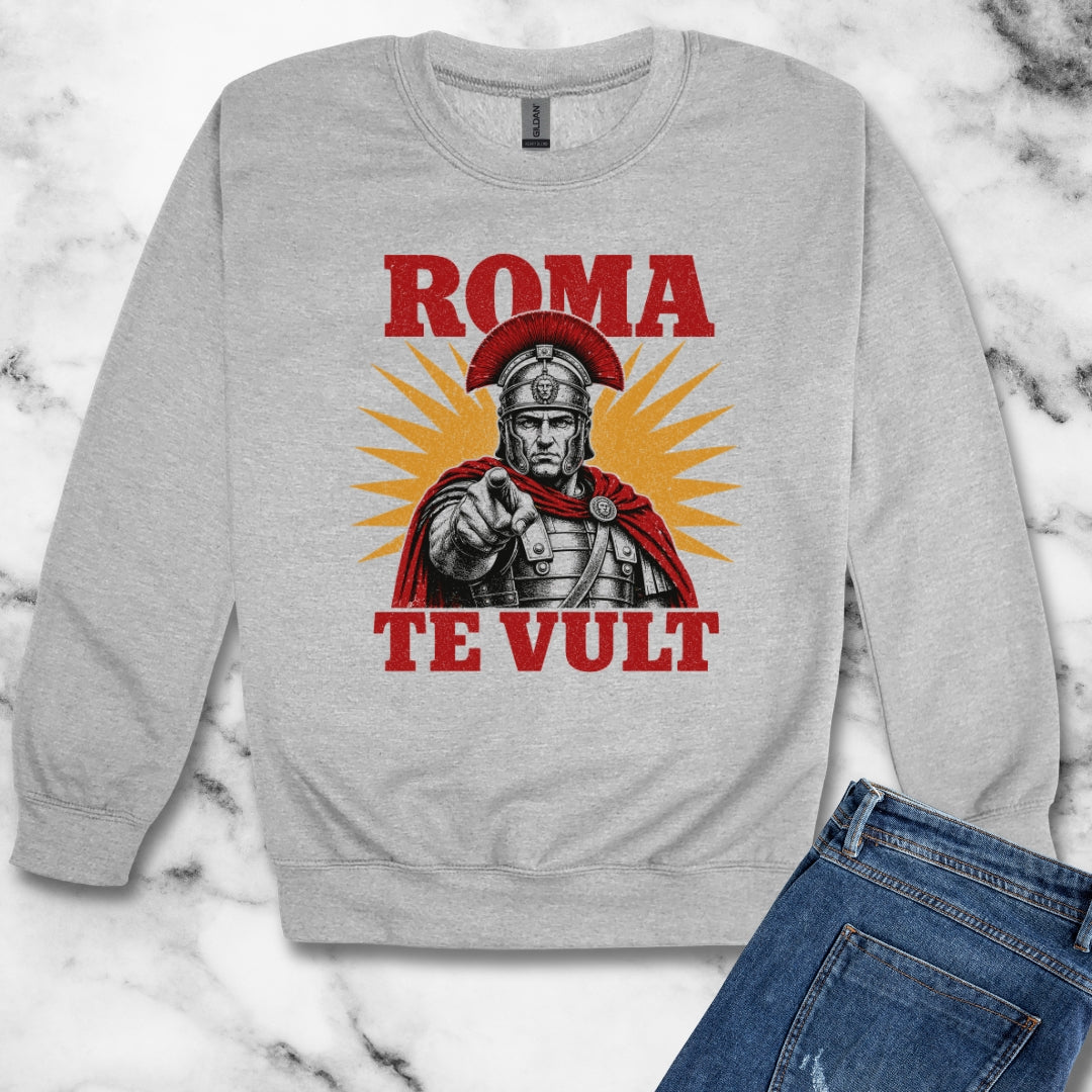 Roma Te Vult Rome Wants You Latin Unisex Heavy Crewneck Sweatshirt