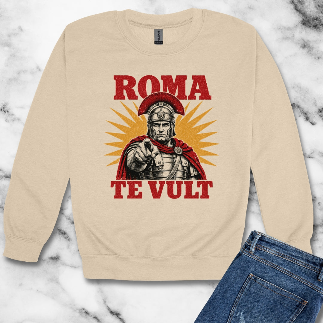 Roma Te Vult Rome Wants You Latin Unisex Heavy Crewneck Sweatshirt