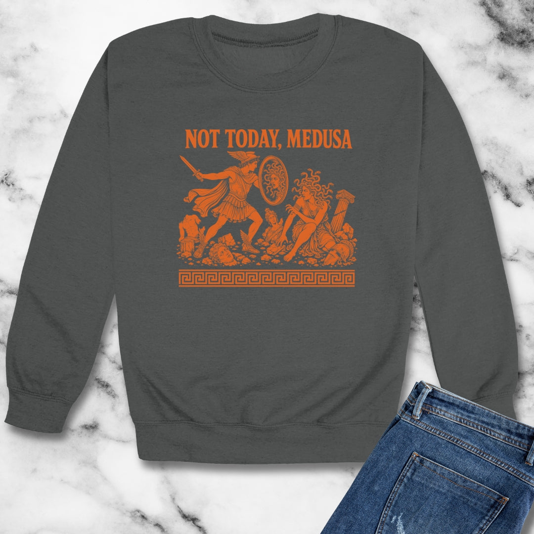 Not Today Medusa Unisex Heavy Crewneck Sweatshirt