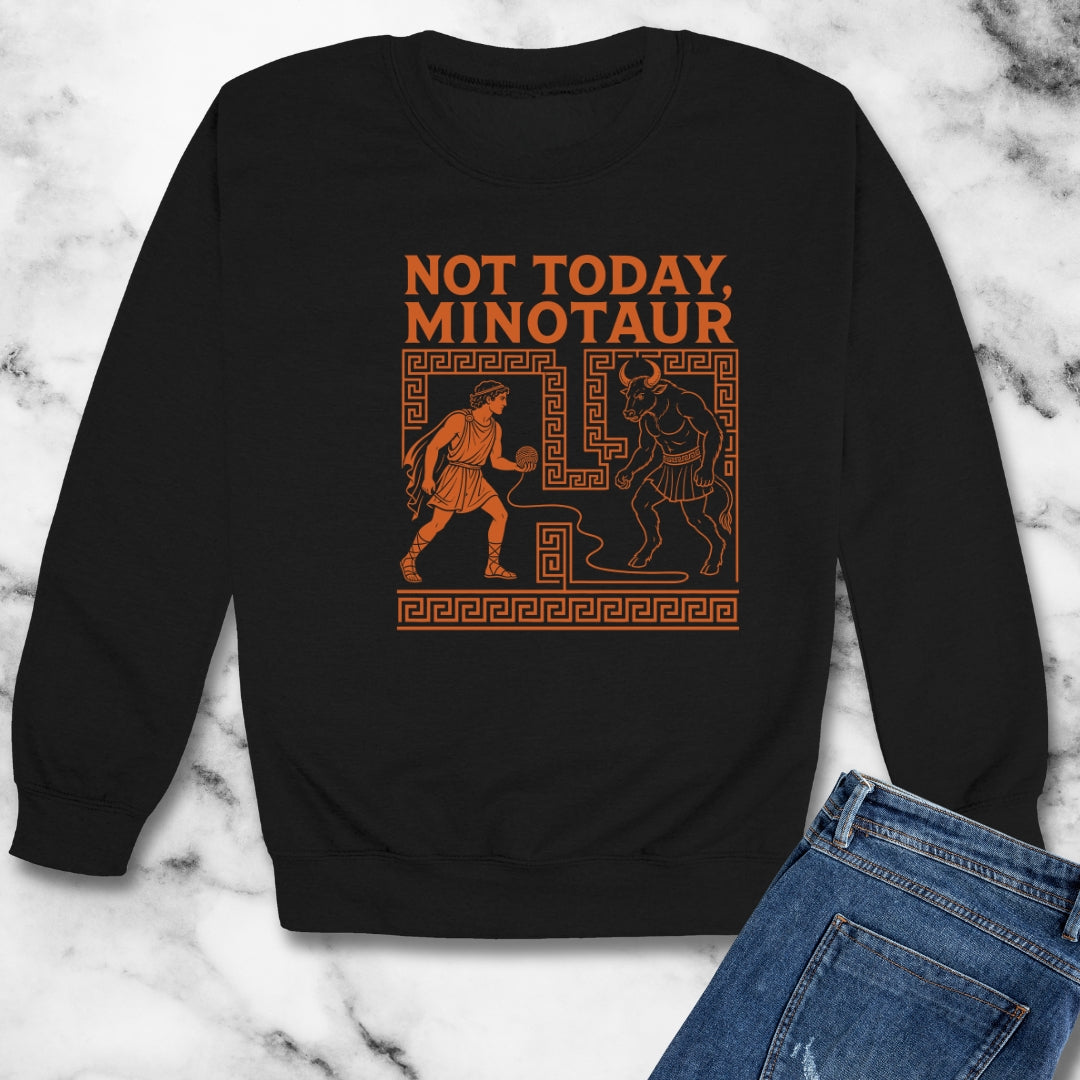 Not Today Minotaur Unisex Heavy Crewneck Sweatshirt