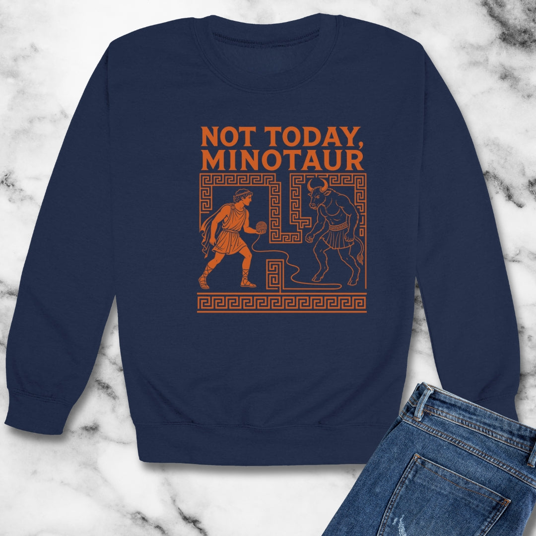 Not Today Minotaur Unisex Heavy Crewneck Sweatshirt