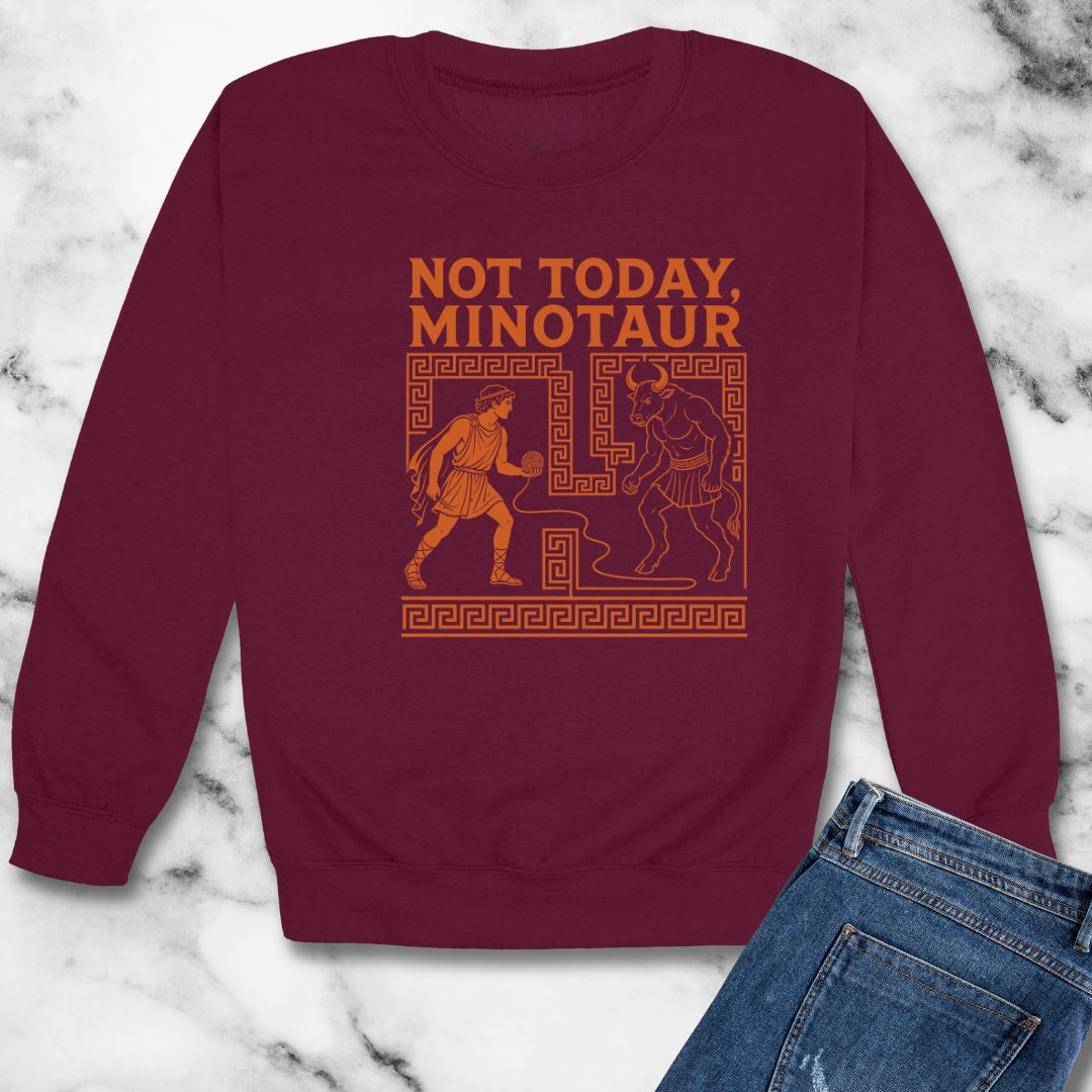 Not Today Minotaur Unisex Heavy Crewneck Sweatshirt