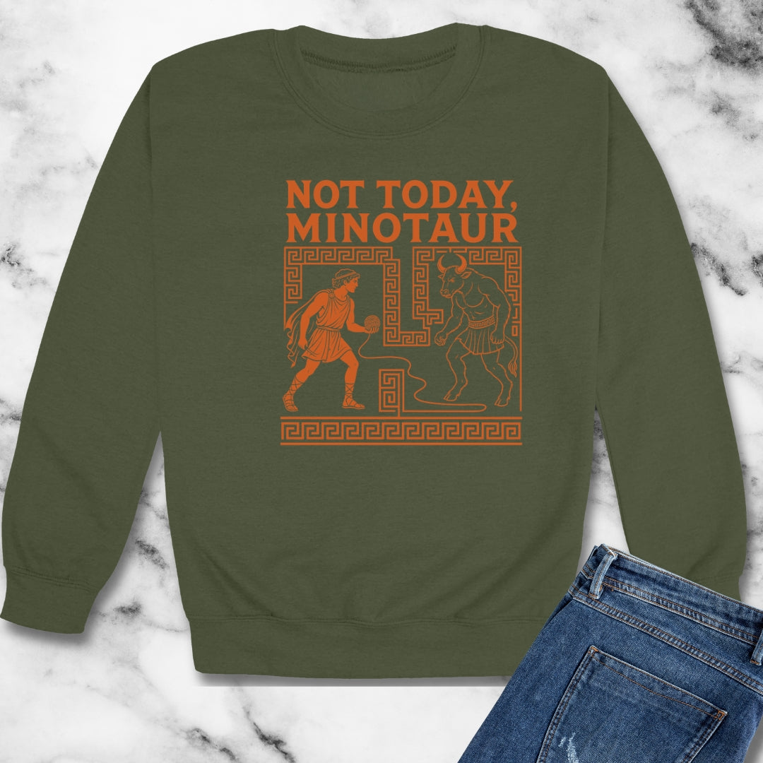 Not Today Minotaur Unisex Heavy Crewneck Sweatshirt