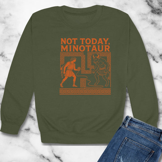 Not Today Minotaur Unisex Heavy Crewneck Sweatshirt
