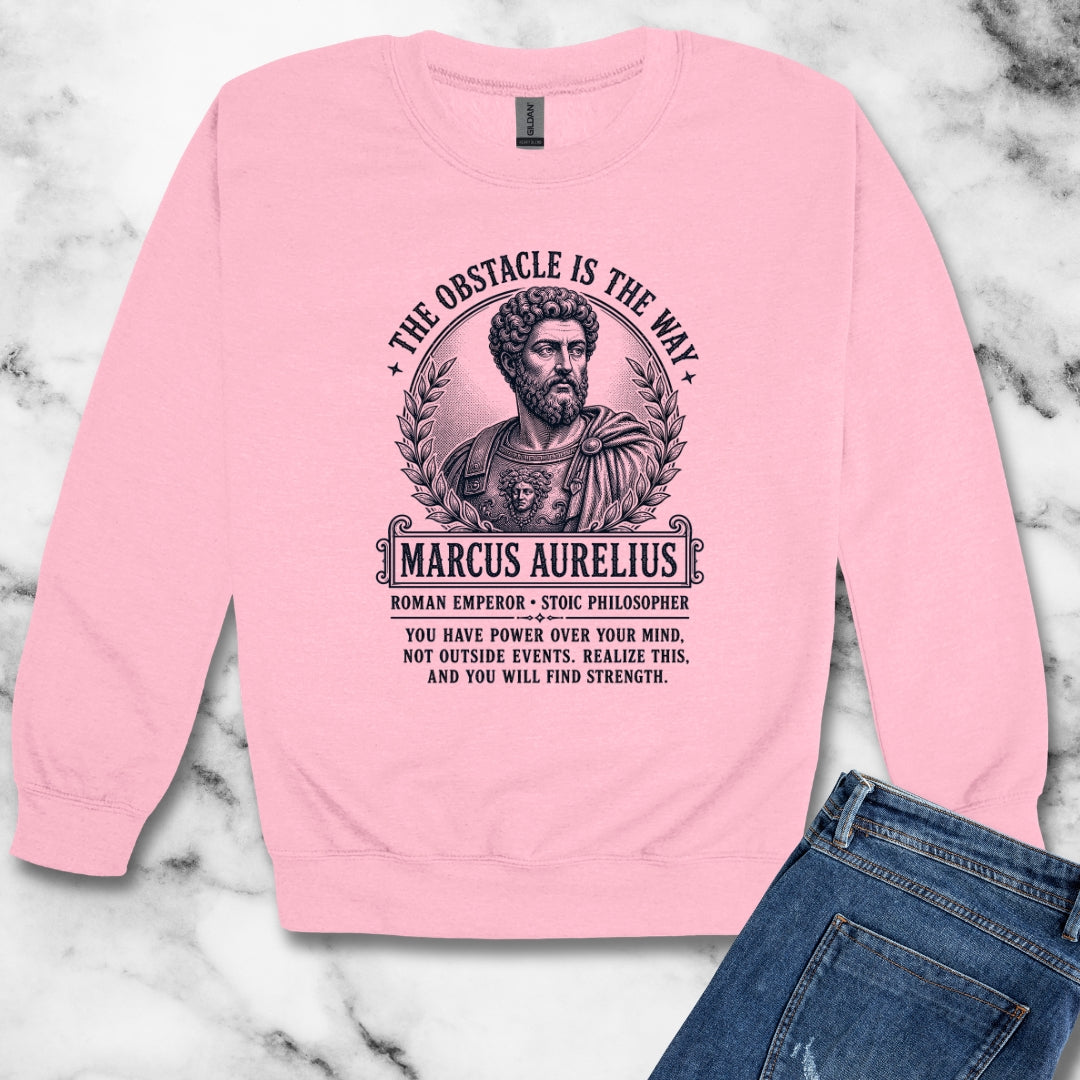 Aurelius Obstacle is the Way Unisex Heavy Crewneck Sweatshirt