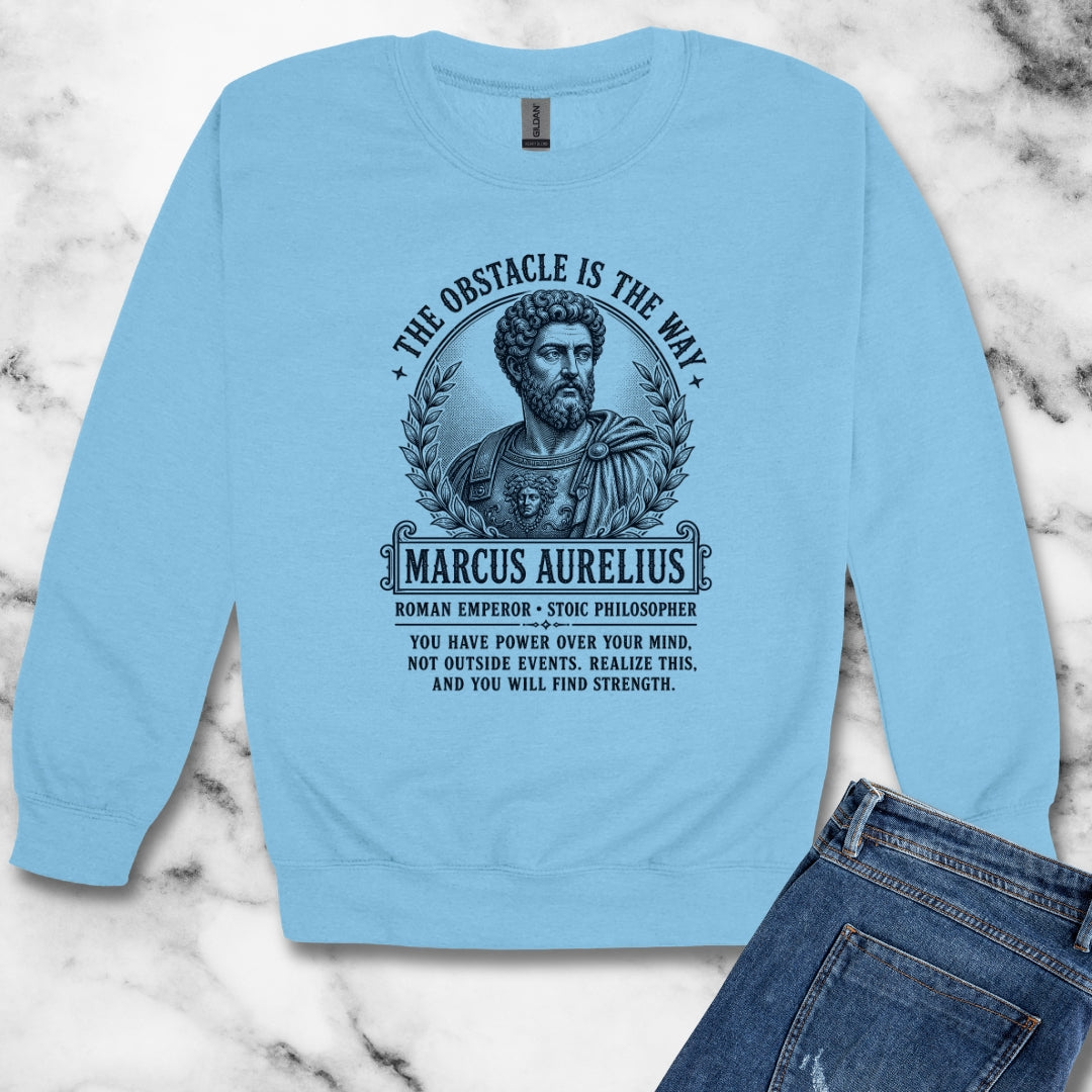 Aurelius Obstacle is the Way Unisex Heavy Crewneck Sweatshirt