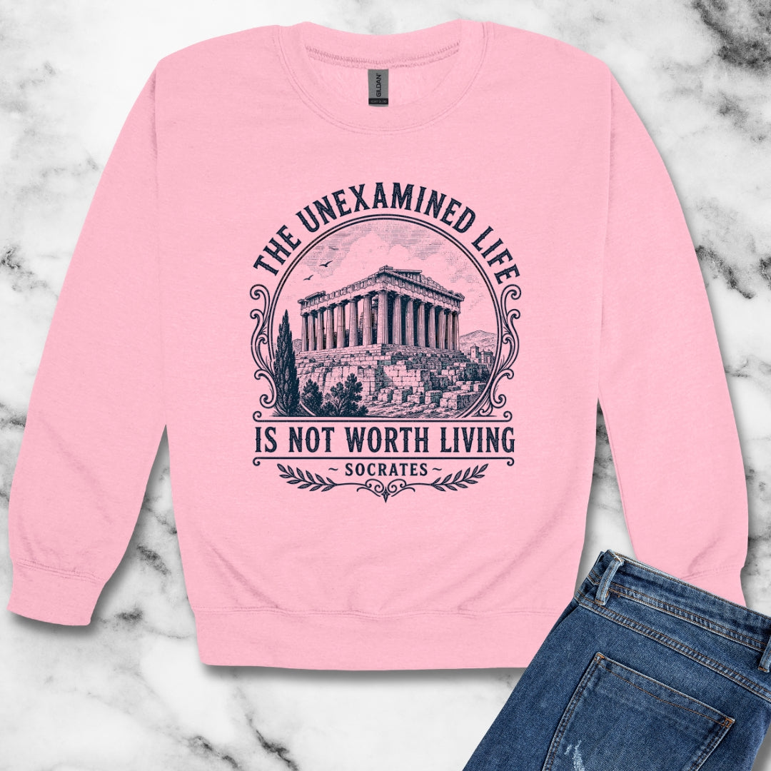 Unexamined Life Quote Socrates Unisex Heavy Crewneck Sweatshirt