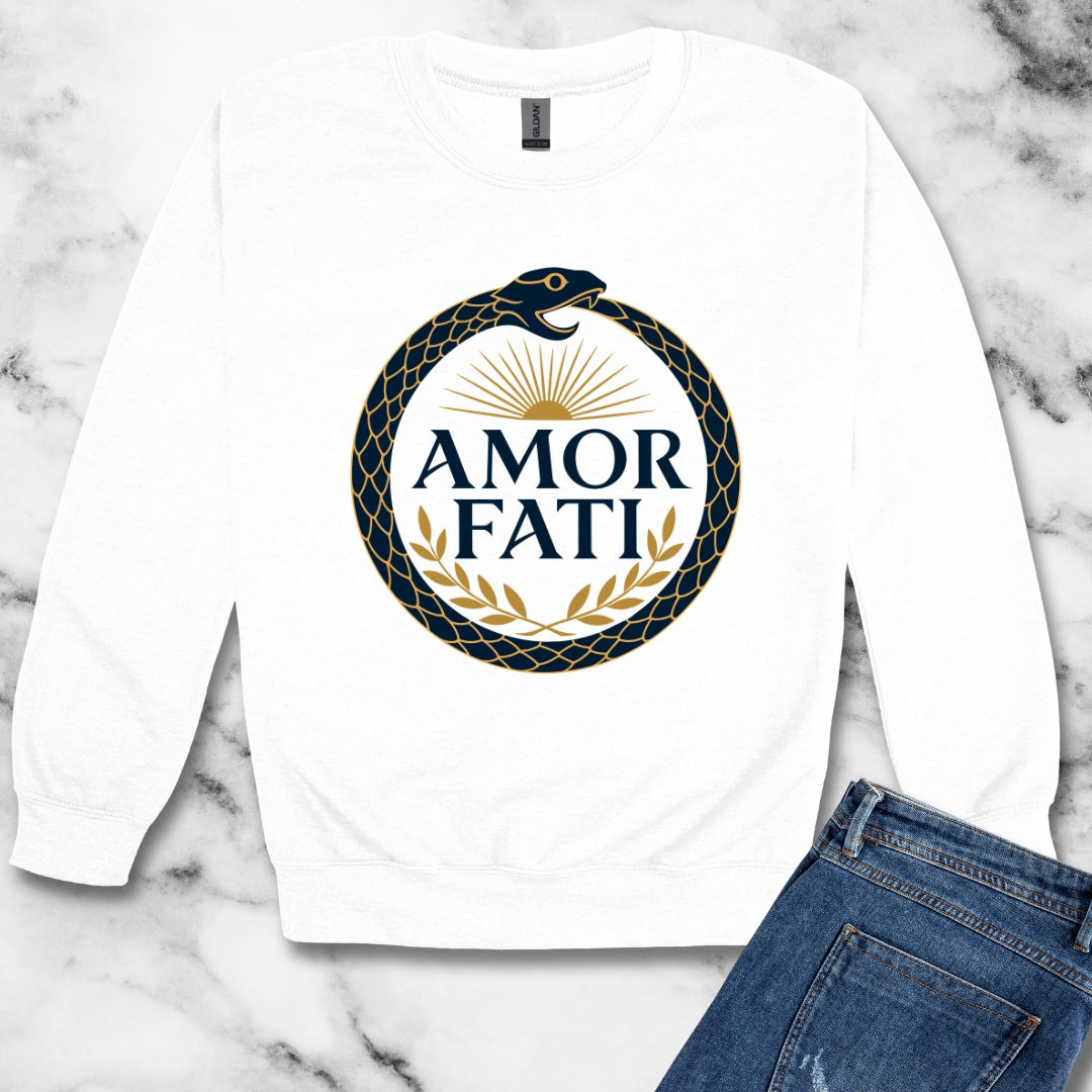 Ouroboros Amor Fati Unisex Heavy Crewneck Sweatshirt