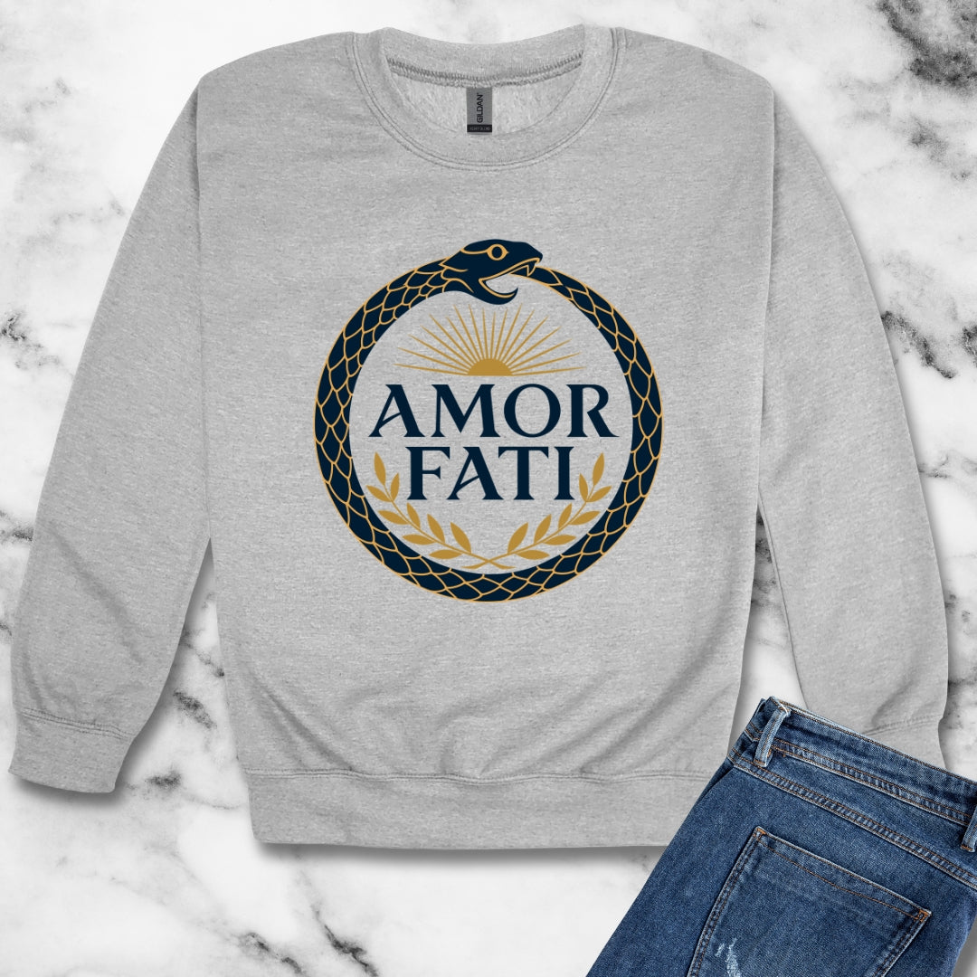 Ouroboros Amor Fati Unisex Heavy Crewneck Sweatshirt