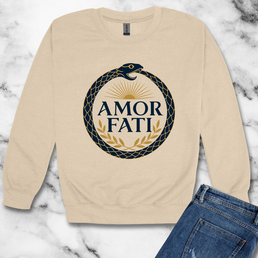 Ouroboros Amor Fati Unisex Heavy Crewneck Sweatshirt