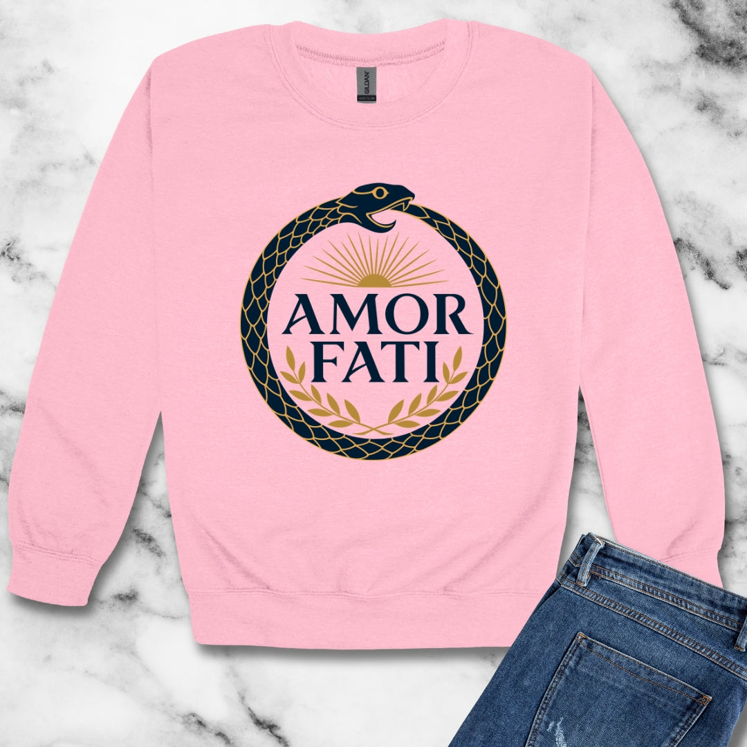 Ouroboros Amor Fati Unisex Heavy Crewneck Sweatshirt