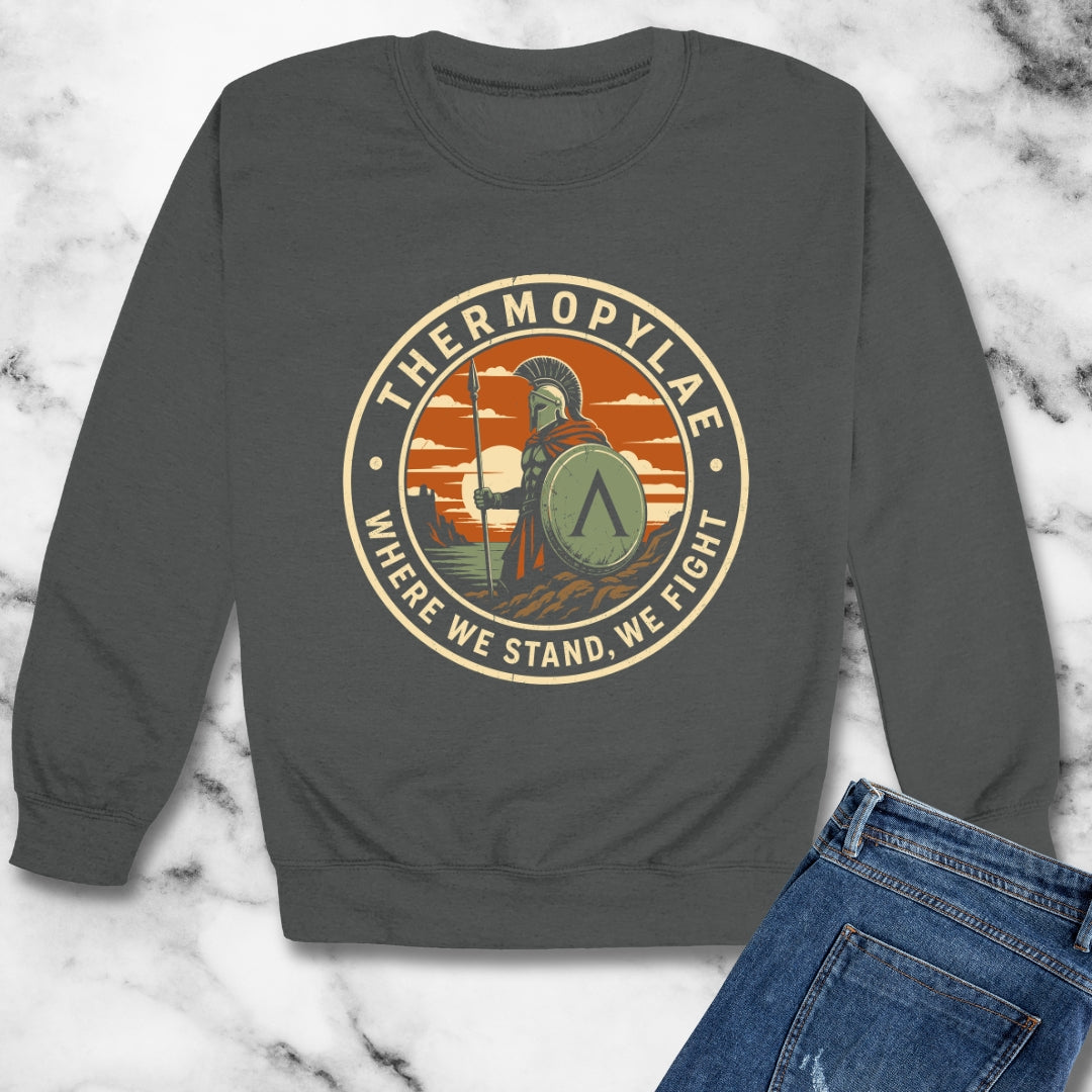 Thermopylae Stand and Fight Unisex Heavy Crewneck Sweatshirt
