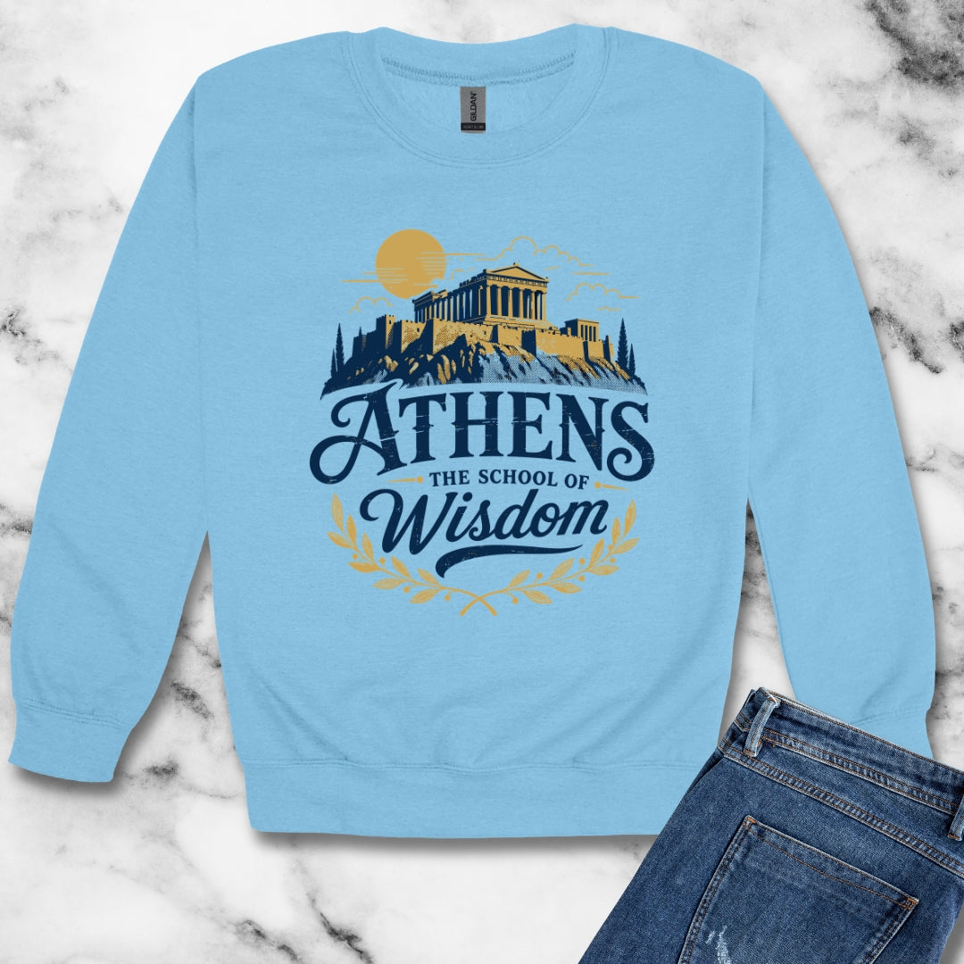 Athens School of Wisdom Unisex Heavy Crewneck Sweatshirt